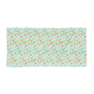 Beach Towel Colorful Birds Cotton Loop Backing - Dipaliz - Towels