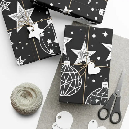 Shine Bright with Stellar Christmas Stars Gift Wrap - 30’’ x 72’’ / Matte Home Decor