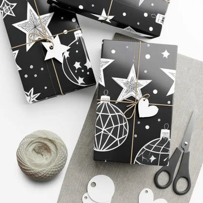 Shine Bright with Stellar Christmas Stars Gift Wrap - 30’’ x 72’’ / Satin Home Decor