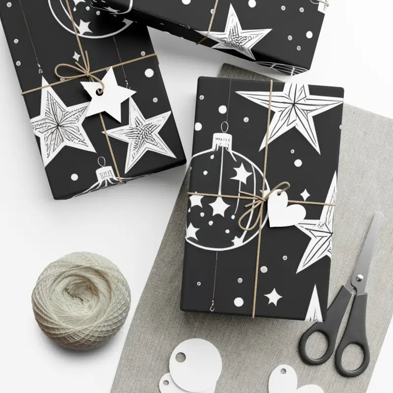 Shine Bright with Stellar Christmas Stars Gift Wrap - 30’’ x 20’’ / Matte Home Decor