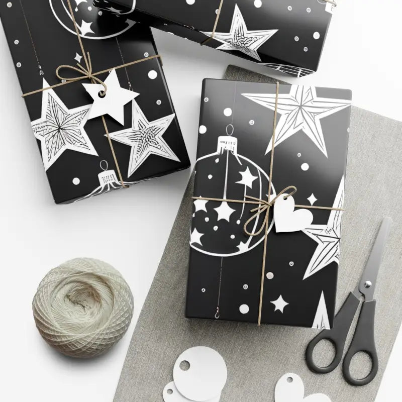 Shine Bright with Stellar Christmas Stars Gift Wrap - 30’’ x 20’’ / Satin Home Decor