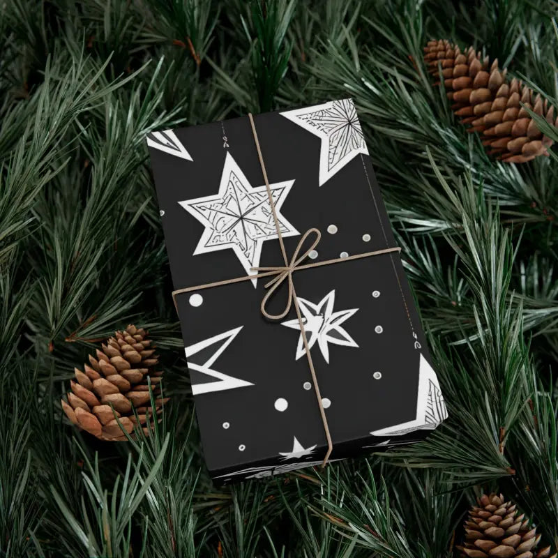 Shine Bright with Stellar Christmas Stars Gift Wrap - Home Decor