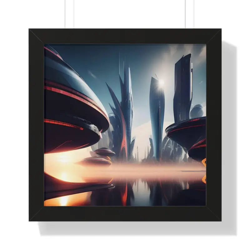 Transform your Space with a Futuristic Framed Vertical Poster - 16″ x / Black