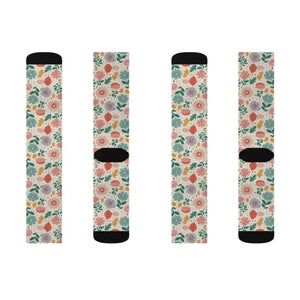 Pastel Flowers Socks - Chic Floral Women’s Fashion - Dipaliz