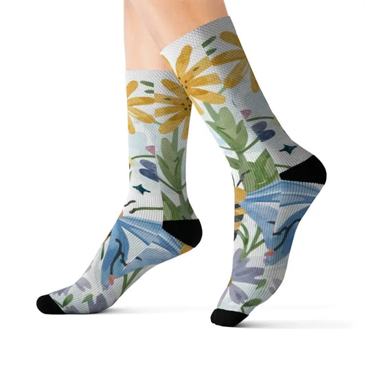 Step Into Style with Dipaliz Nature Pattern Sublimation Socks - m