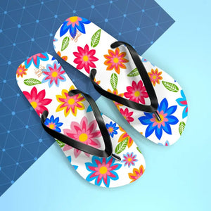 Flip Flops Colorful Flowers Unisex Summer Style - Dipaliz - Slippers