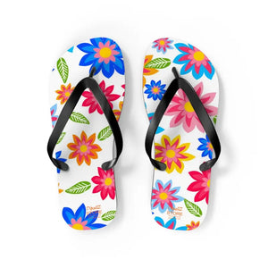 Flip Flops Colorful Flowers Unisex Summer Style - Dipaliz - Slippers
