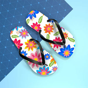 Flip Flops Colorful Flowers Unisex Summer Style - Dipaliz - Slippers