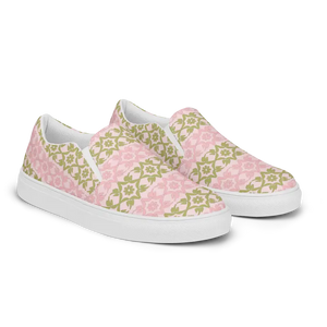 Canvas Shoes Pink Geometric Floral Pattern Bold Style - Dipaliz - Sneakers