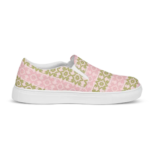 Canvas Shoes Pink Geometric Floral Pattern Bold Style - Dipaliz - Sneakers