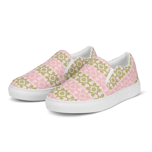 Canvas Shoes Pink Geometric Floral Pattern Bold Style - Dipaliz - Sneakers
