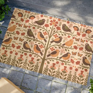Coir Birds Doormat - Tufted Coconut Natural Welcome Mat - Dipaliz - 24’’ x 16’’ - Door Mats