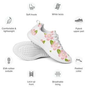 Women’s Athletic Shoes Pink Flowers Performance Style - Dipaliz - Sneakers
