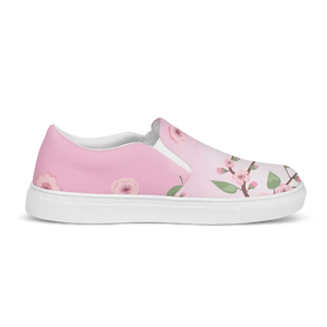 Women’s Slip on Canvas Shoes Pink Cherry Blossoms - Dipaliz - Sneakers
