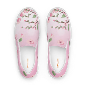 Women’s Slip on Canvas Shoes Pink Cherry Blossoms - Dipaliz - Sneakers