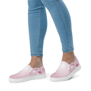 Women’s Slip Canvas Shoes Pink Abstract Trendy Comfort - Dipaliz - Sneakers