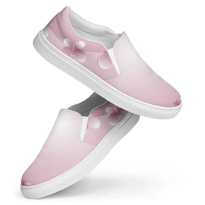 Women’s Slip Canvas Shoes Pink Abstract Trendy Comfort - Dipaliz - Sneakers