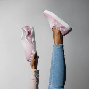 Women’s Slip Canvas Shoes Pink Abstract Trendy Comfort - Dipaliz - Sneakers