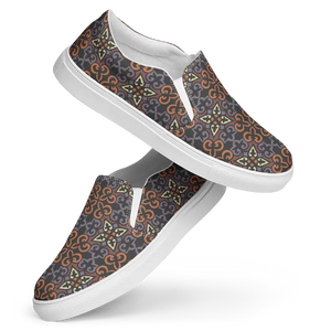 Canvas Shoes Geometric Pattern Womens Slip on Sneakers - Dipaliz