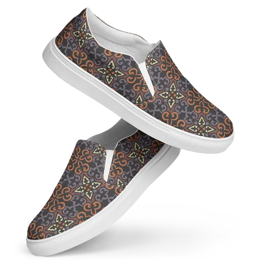 Elevate your Style with Geometric Canvas Women’s Slip-ons - Shoes