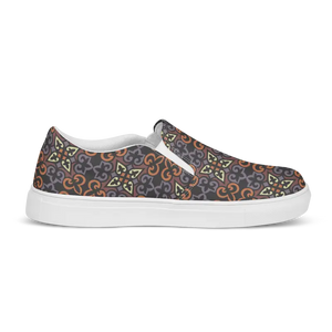 Canvas Shoes Geometric Pattern Womens Slip on Sneakers - Dipaliz