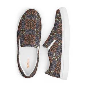 Canvas Shoes Geometric Pattern Womens Slip on Sneakers - Dipaliz