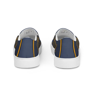 Navy Blue Mandal Canvas Shoes Statement Style - Dipaliz - Sneakers