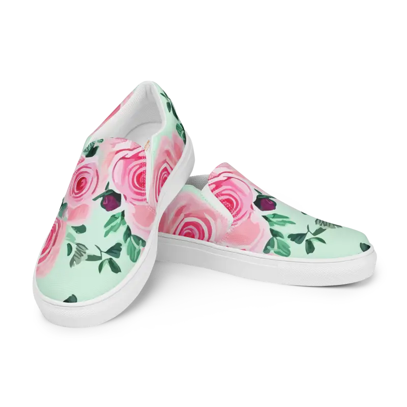 Step Into Style with Pink Rose Women’s Canvas Shoes