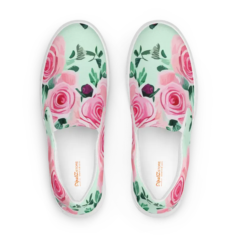 Step Into Style with Pink Rose Women’s Canvas Shoes