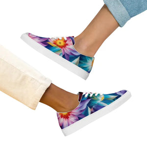 Women’s Canvas Shoes Vibrant Color Flowers Art Design Dipaliz - Sneakers