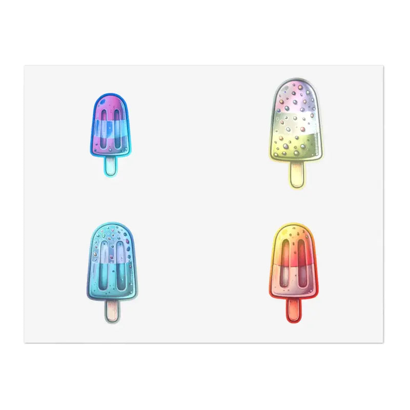 Make Surfaces Pop with Colorful Popsicles Sticker Sheets! - 11’’ × 8.5’’ / Holographic / Die-cut Paper Products