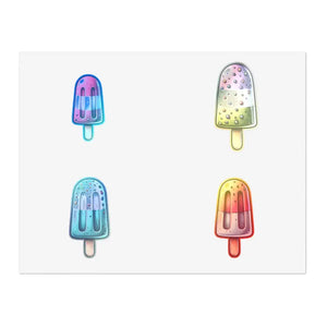 Paper Products - Colorful Popsicles Sticker Sheets - Holographic Fun - Dipaliz 11’’ × 8.5’’ / Die-cut
