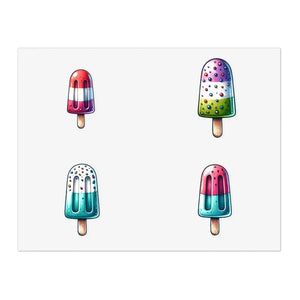 Paper Products - Colorful Popsicles Sticker Sheets - Holographic Fun - Dipaliz 11’’ × 8.5’’ / Transparent / Die-cut