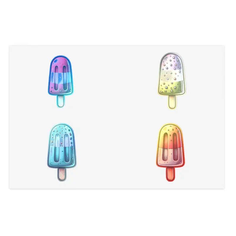 Make Surfaces Pop with Colorful Popsicles Sticker Sheets! - 6’’ × 4’’ / Holographic / Die-cut Paper Products