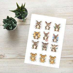 Cute Animal Sticker Sheet - Glossy Vinyl Animals Stickers - Dipaliz - Decorative