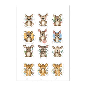 Cute Animal Sticker Sheet - Glossy Vinyl Animals Stickers - Dipaliz - Decorative