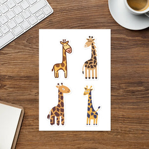 Vibrant Giraffe Stickers Sheet - Animal - Dipaliz - Decorative