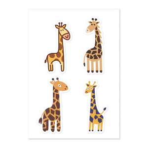 Vibrant Giraffe Stickers Sheet - Animal - Dipaliz - Decorative