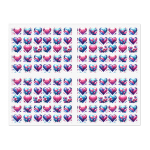 Vibrant Hearts Sticker Sheet - Valentine’s Day - Dipaliz - Decorative Stickers