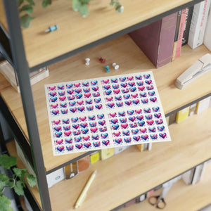Vibrant Hearts Sticker Sheet - Valentine’s Day - Dipaliz - Decorative Stickers