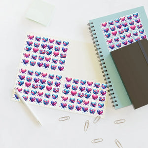 Vibrant Hearts Sticker Sheet - Valentine’s Day - Dipaliz - Decorative Stickers