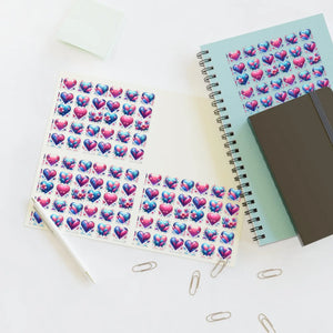 Vibrant Hearts Sticker Sheet - Valentine’s Day - Dipaliz - Decorative Stickers