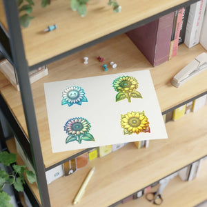 Bold Large Sunflowers Sticker Sheets - Vinyl - Dipaliz - Decorative Stickers