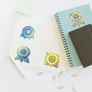 Bold Large Sunflowers Sticker Sheets - Vinyl - Dipaliz - Decorative Stickers