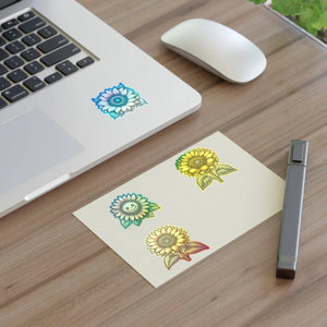 Bold Large Sunflowers Sticker Sheets - Vinyl - Dipaliz - Decorative Stickers