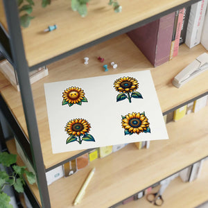 Bold Large Sunflowers Sticker Sheets - Vinyl - Dipaliz - Decorative Stickers