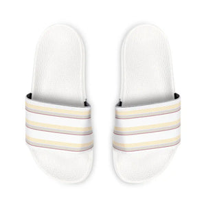 Men’s Pu Slide Sandals - Colored Striped Summer Style - Dipaliz