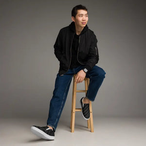 Canvas Shoes Men’s Slip on White Stripes Comfort Style - Dipaliz - Sneakers