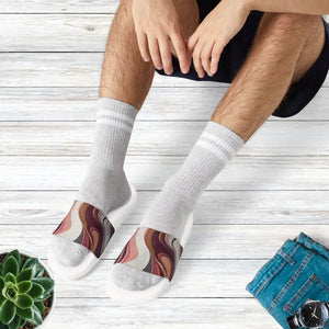 Red Marble Pattern Strap Sandals - Removable Printed Straps - Dipaliz - White / us 6