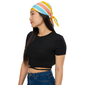 Pastel Stripes Print Bandana - Eco Polyester - Dipaliz - Bandanas & Headties